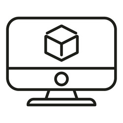 computer blockchain icon outline digital vector