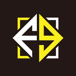 f g initials quadrangle monogram with square vector image