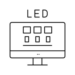 Led computer monitor line icon vector