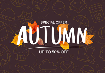 autumn sale banner template background Vector Image