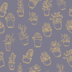 cactus background seamless pattern vector image