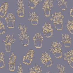 Cactus background seamless pattern vector