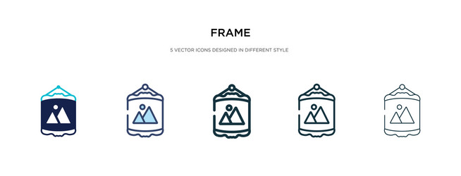 frame icon in different style two colored vector