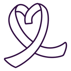 Ribbon heart stroke vector