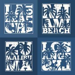 Coastal Resort T-Shirt Collection Vector Image