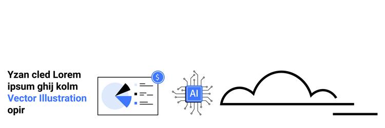 data visualization ai chip and cloud network vector image