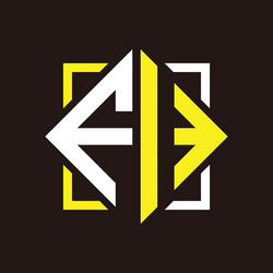 F i initials quadrangle monogram with square vector
