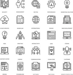 web design and development icons 3 vector image