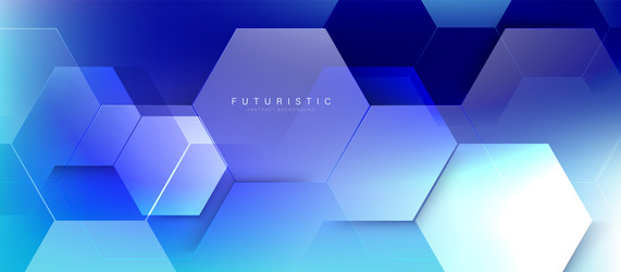 abstract blue hexagon shapes pattern background vector image