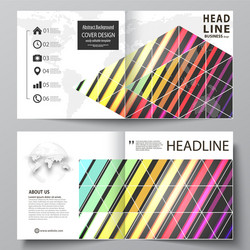 Business templates for square bi fold brochure vector