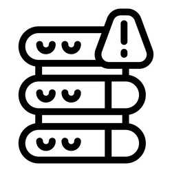 server warning icon showing database alert or risk vector image