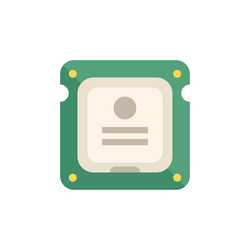 green cpu processor chip performing operations vector image