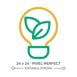 lightbulb with leaves inside colorful line ui icon vector image
