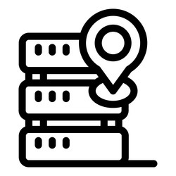 server location showing data center and pin vector image