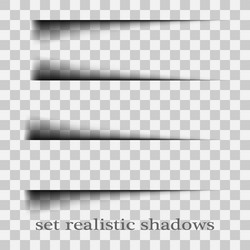 transparent realistic paper shadow effect set web vector image