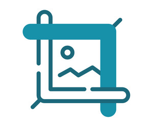 crop edit resize single isolated icon with solid vector image
