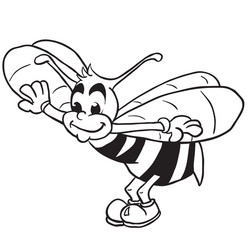 Cute Cartoon Bee Vector Image