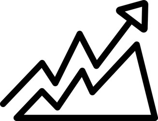 growing graph line icon in flat style for app ui vector image