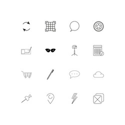 Interface linear thin icons set outlined simple vector