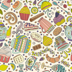 Dessert seamless pattern Royalty Free Vector Image