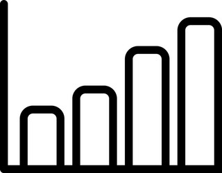 growing graph line icon in flat style for app ui vector image