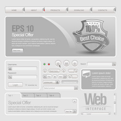 Modern Web UI Elements Collection vector image