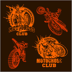 Motocross Sport Emblem Vector Image