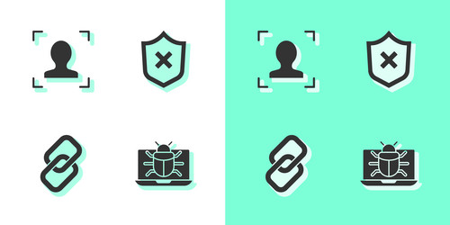 set system bug on monitor face recognition chain vector image