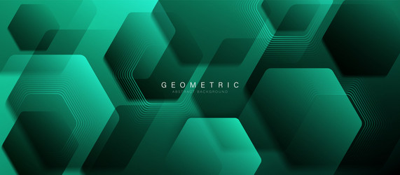 abstract green hexagon shapes pattern background vector image