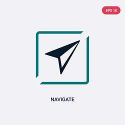 two color navigate icon from maps and flags vector image