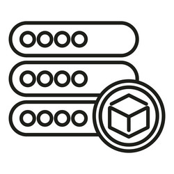 blockchain server icon outline digital vector