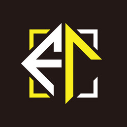 F r initials quadrangle monogram with square vector