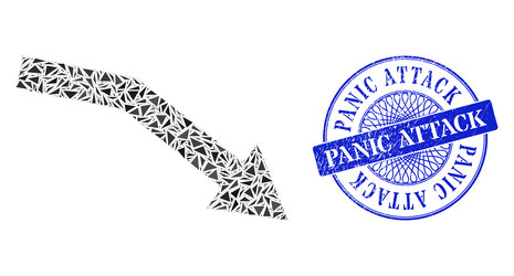 Scratched panic attack seal and triangle fail vector