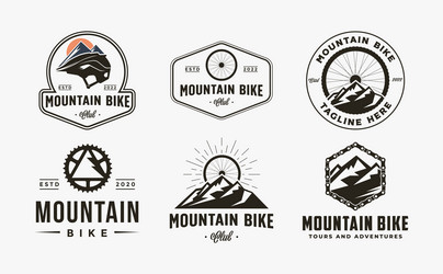 Vintage Mountain Bike Badge Set Vector Image