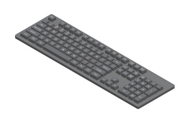 black isometric keyboard with letters and numpad vector image