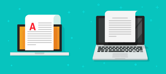 blog text article document on computer screen vector image