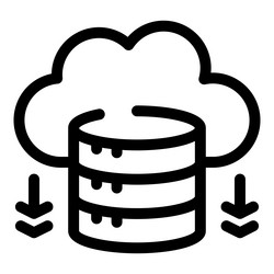 cloud computing data downloading from database vector image
