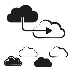 clouds with arrow cloud computing concept data vector image
