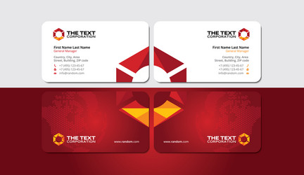 visiting card with vivid triangular hexagon vector