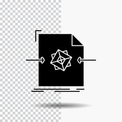 3d document file object processing glyph icon vector