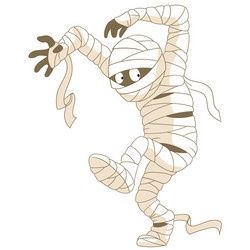 Cartoon Mummy on Halloween Vector Image