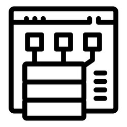 data server connecting to website interface vector image