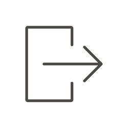 exit door icon line logout symbol vector image
