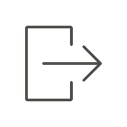 Exit door icon line logout symbol vector