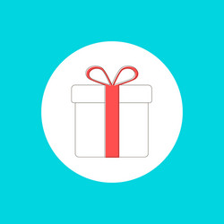 Gift box icon in stroke-style vector