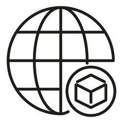 Global blockchain icon outline digital vector