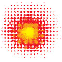 Halftone explode flash cartoon explosion dotted vector