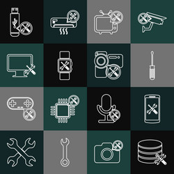 set line database server service smartphone vector image