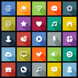 Set of flat icons for mobile app and web vector