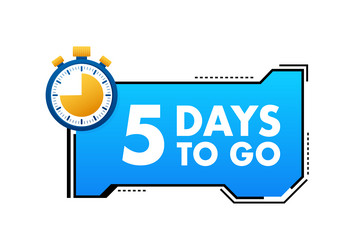 5 days to go countdown timer clock icon time vector image